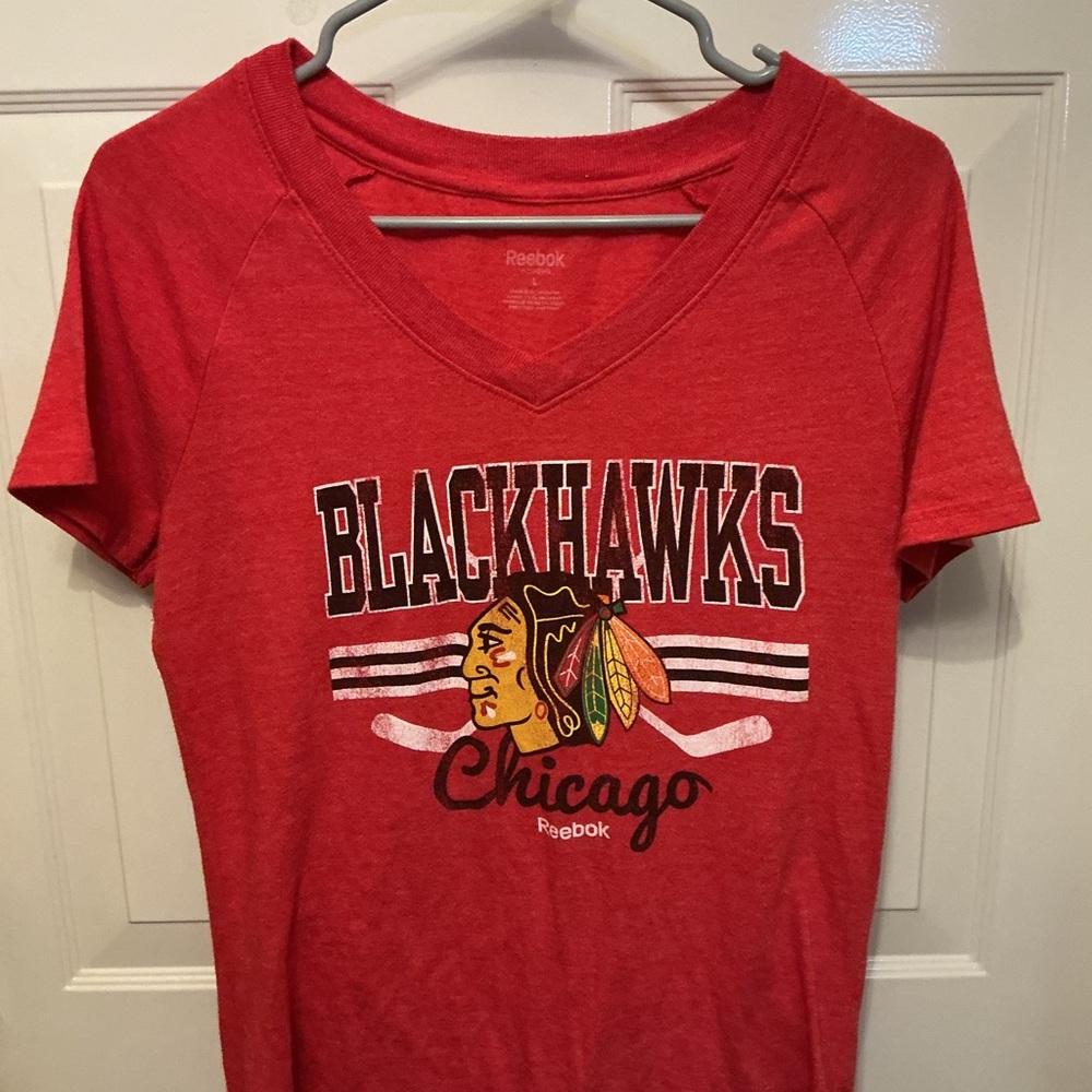 Reebok Women's Red V-Neck T-Shirt